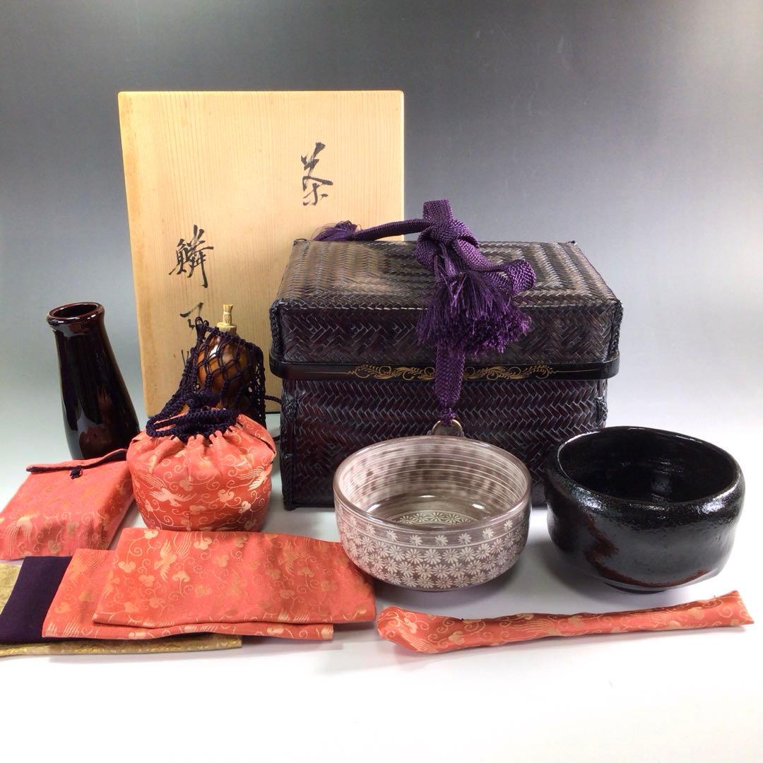 Ｒ１１６　御所籠　『和田鱗司作』『野点用』『茶器揃』『茶籠』　共箱　茶道具