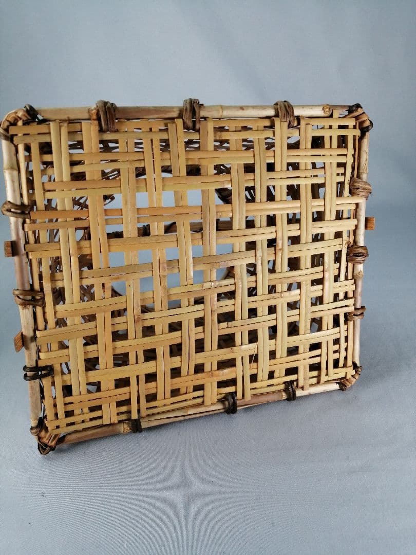 【茶事具】手付き四方籠　花籠　花入229