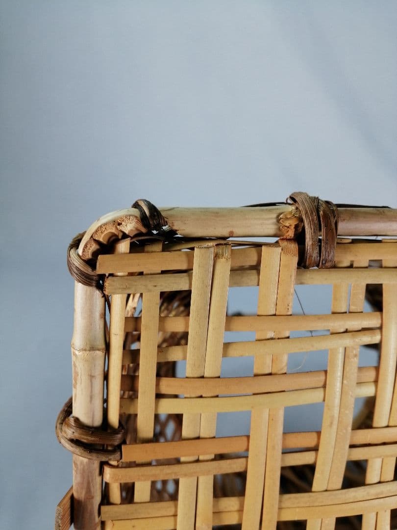 【茶事具】手付き四方籠　花籠　花入229