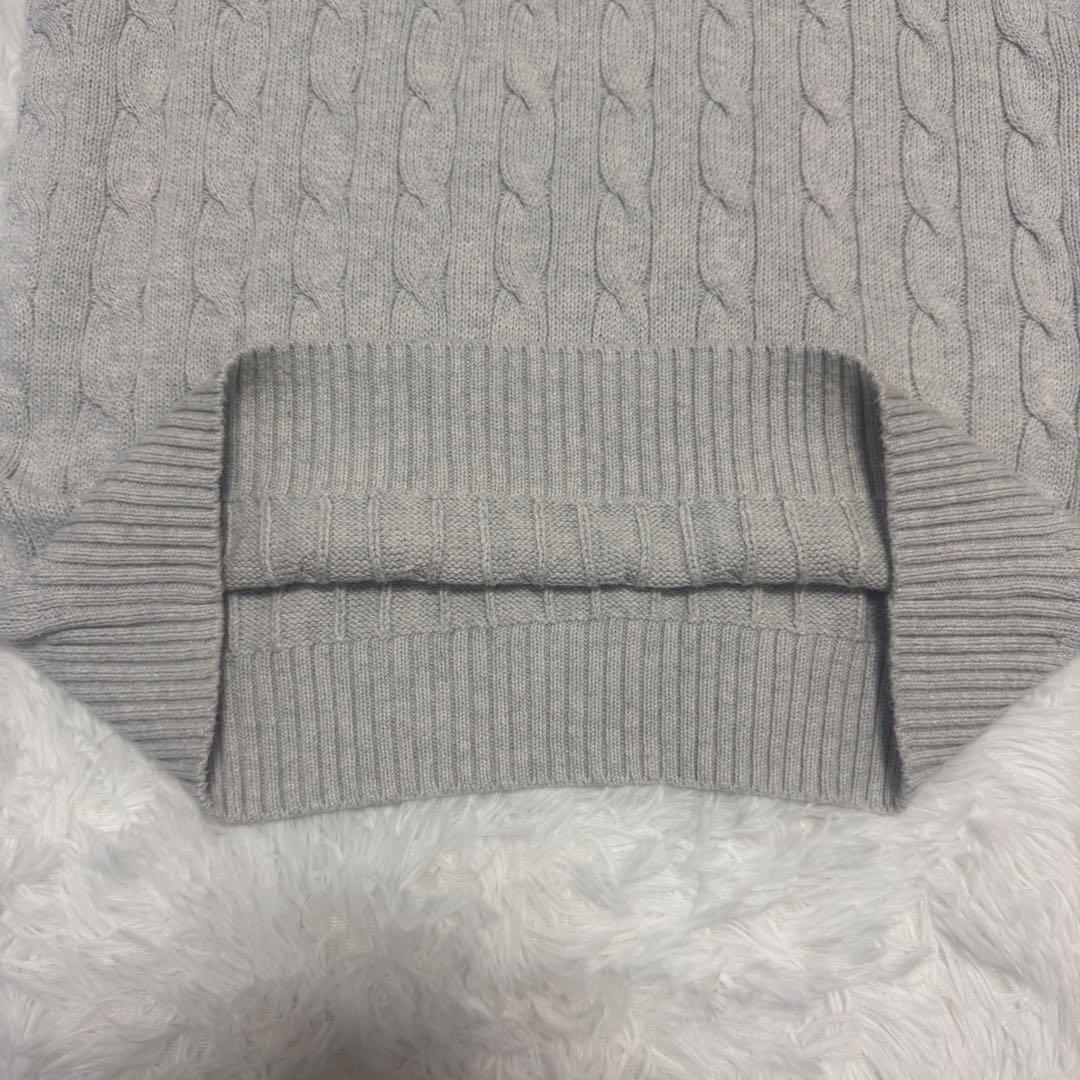 美品✨ポロラルフローレン　ケーブルニットベスト L グレー ポニー刺繍 現行タグ