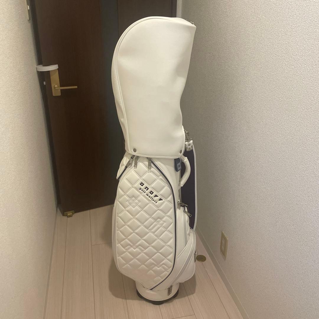 OFF キルティング ゴルフバッグ ホワイト※クラブはつきません※