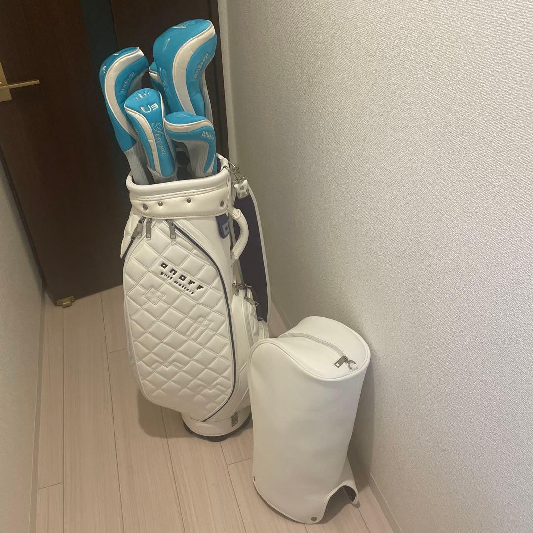 OFF キルティング ゴルフバッグ ホワイト※クラブはつきません※