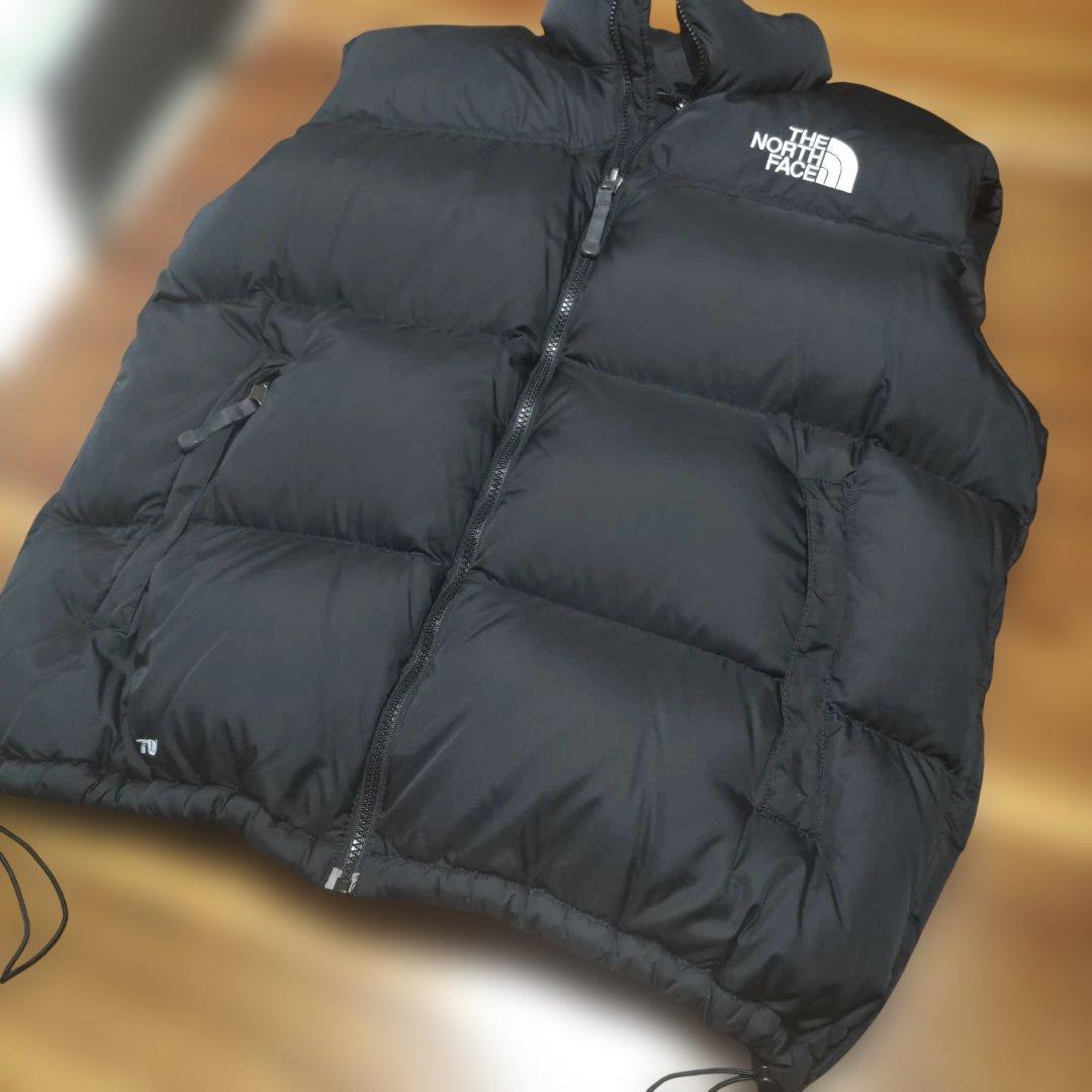 THE NORTH FACE ブラック ダウンベスト XLヌプシ700暖か