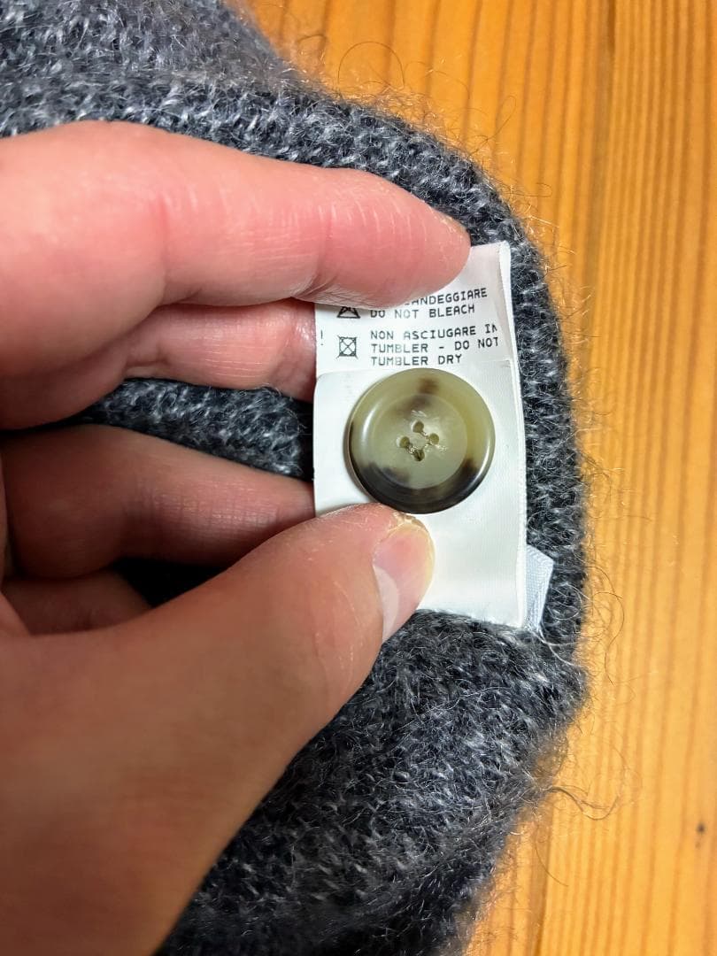 に*ょ様 BAFY モヘヤウールミドルゲージアーガイル柄ニットカーディガン 48