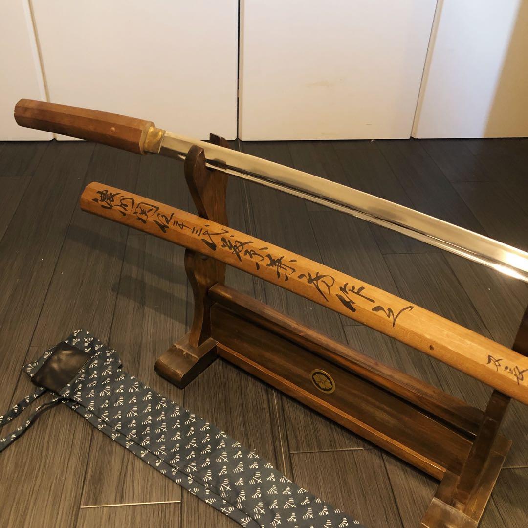 最高級模造刀 白鞘 樋入り刀身　居合刀 濃州関住兼三代藤原兼房　太刀