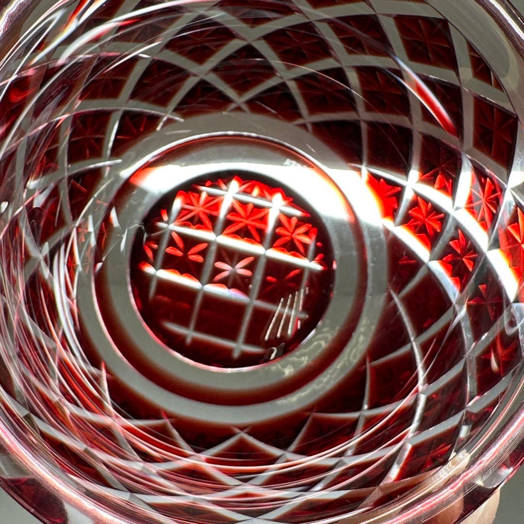 薩摩切子　島津被せガラス鉢2客　共箱　口径8㎝東Y7-0418☆1Fトコル