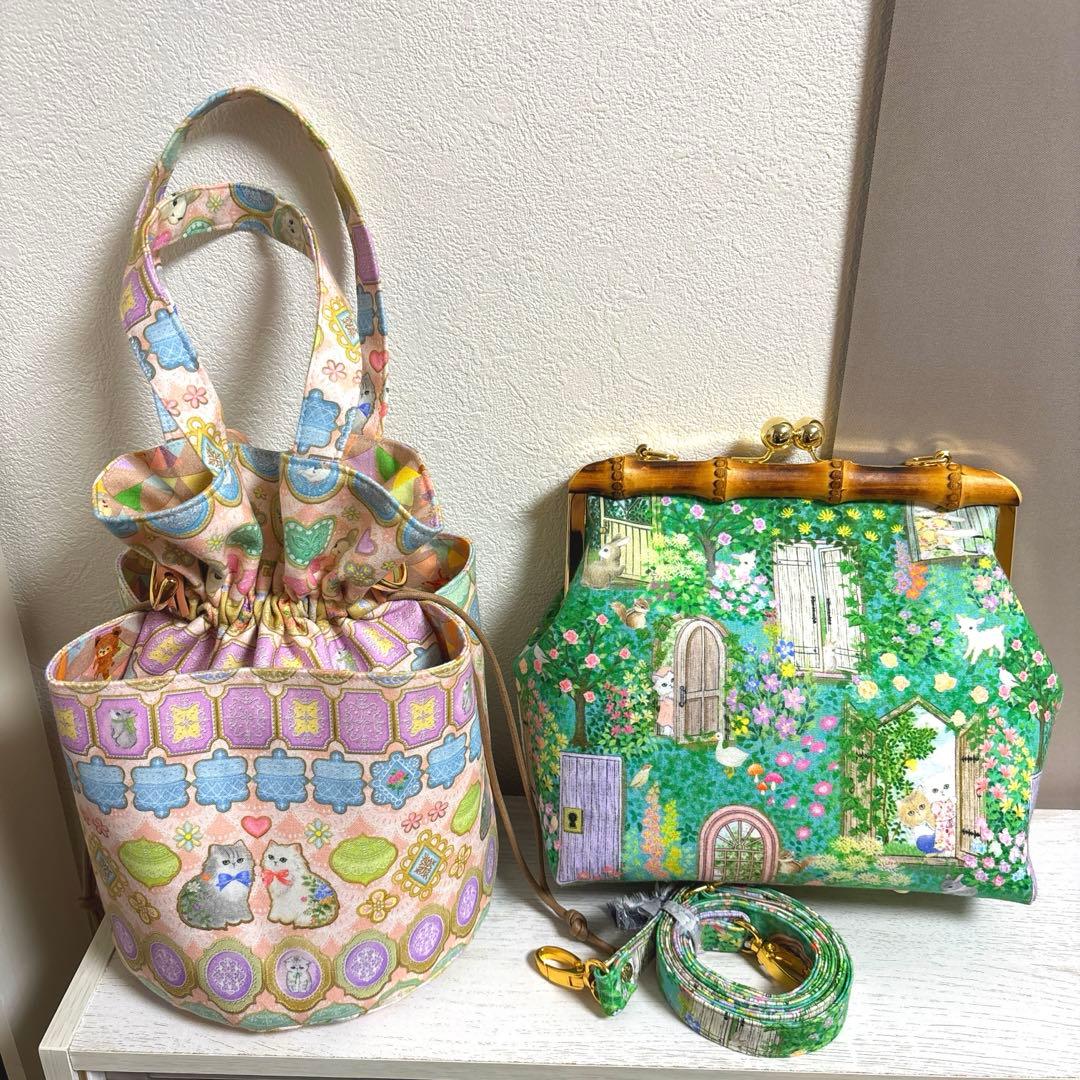 うな　22fabric使用　バッグ　ハンドメイド