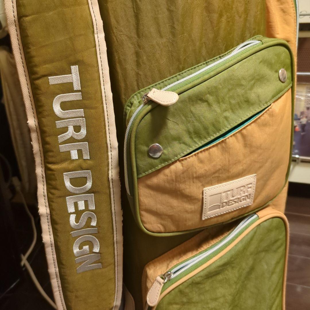 TURF DESIGN キャディバッグ グリーン/ベージュ