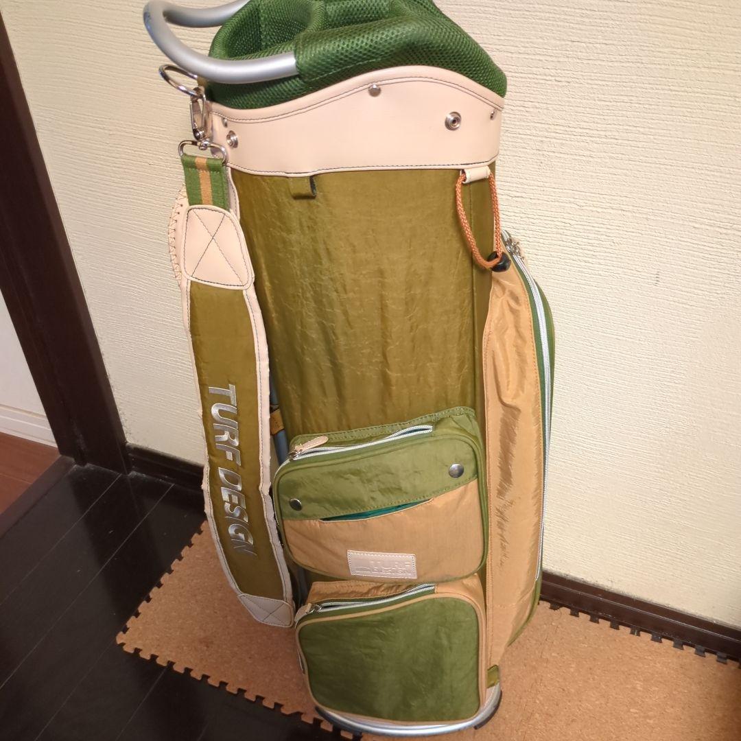 TURF DESIGN キャディバッグ グリーン/ベージュ