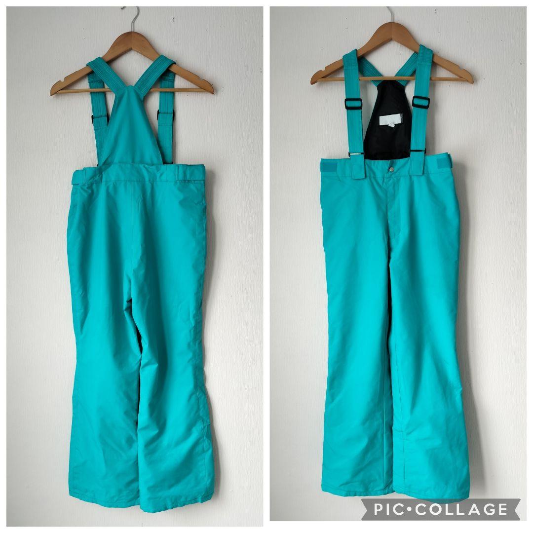 美品☆Phenixスキーウェア女の子150 140 上下 パステルブロック×水色