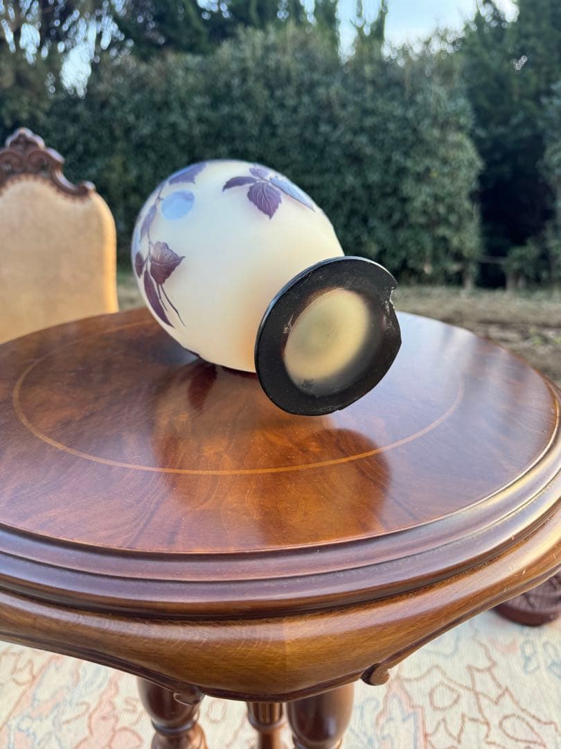 エミール・ガレ Emile Galle プラム文花瓶 底割れあり 破格