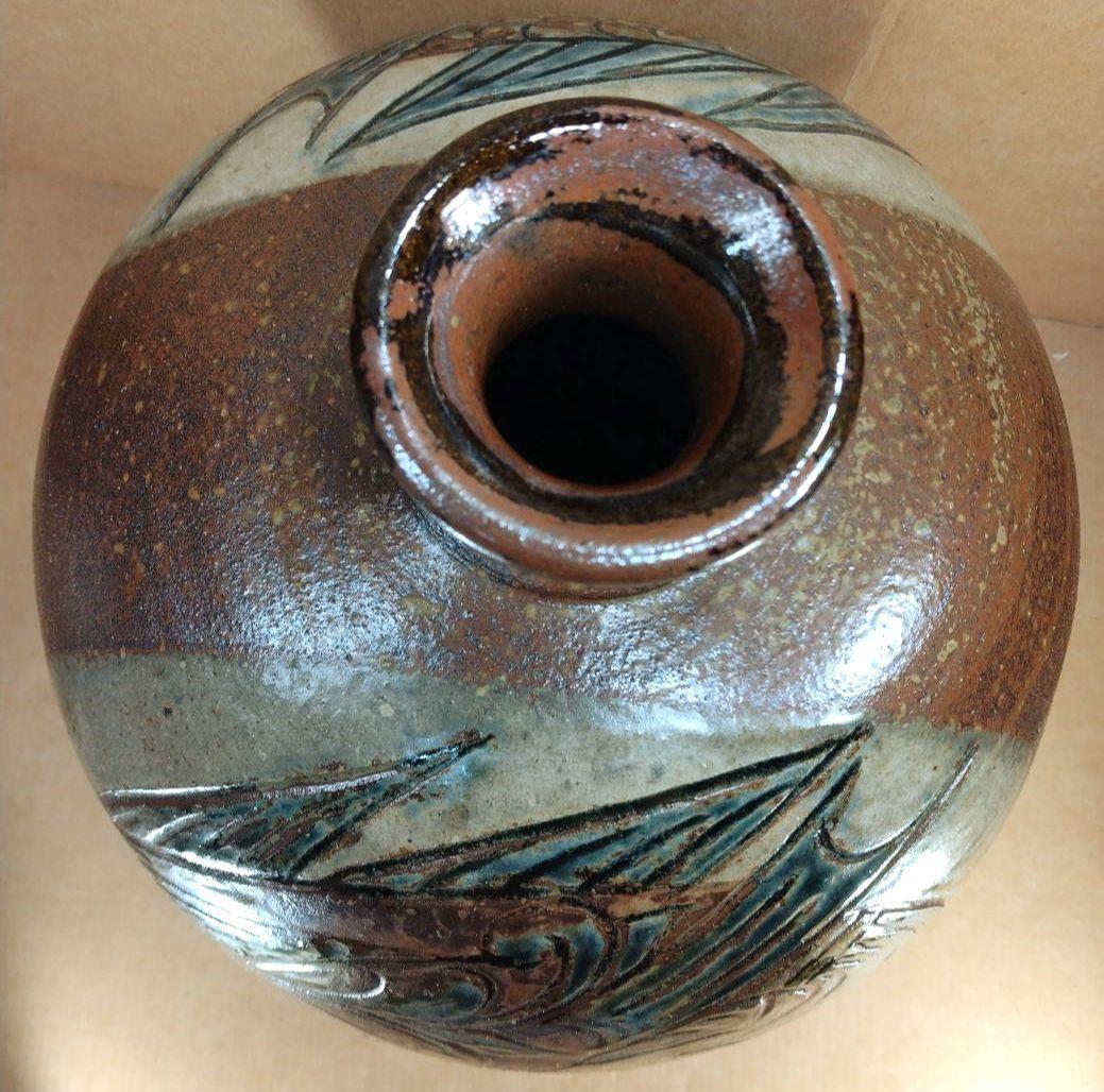 【本物保証】金城次郎 丸壷大 共箱 栞 人間国宝 美品 壷屋焼 壺屋焼 希少品