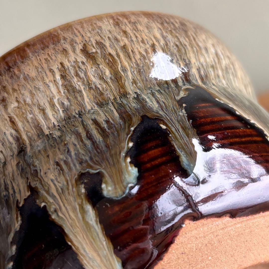 高取焼 瓢 建水 阿漕窯 青柳翠峯造 茶道具 共箱