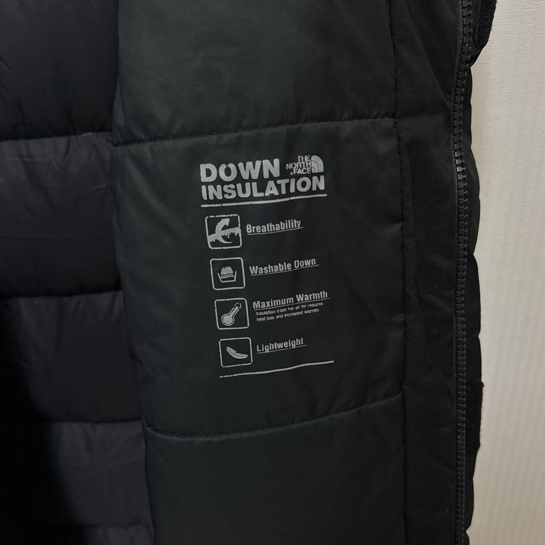 【美品&刺繍ロゴ】ノースフェイス　ダウンコートジャケット　黒　メンズＬ
