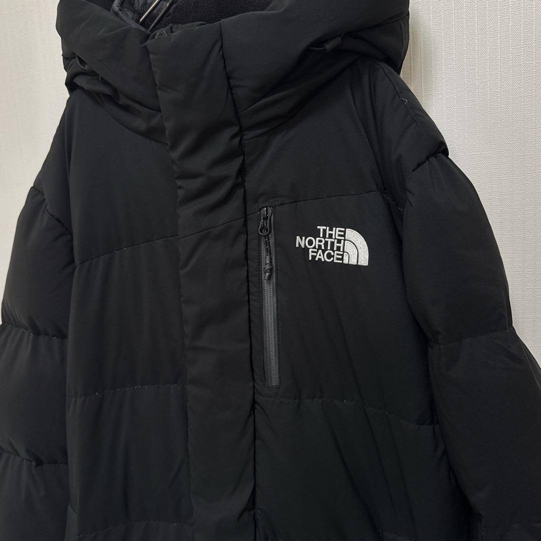 【美品&刺繍ロゴ】ノースフェイス　ダウンコートジャケット　黒　メンズＬ