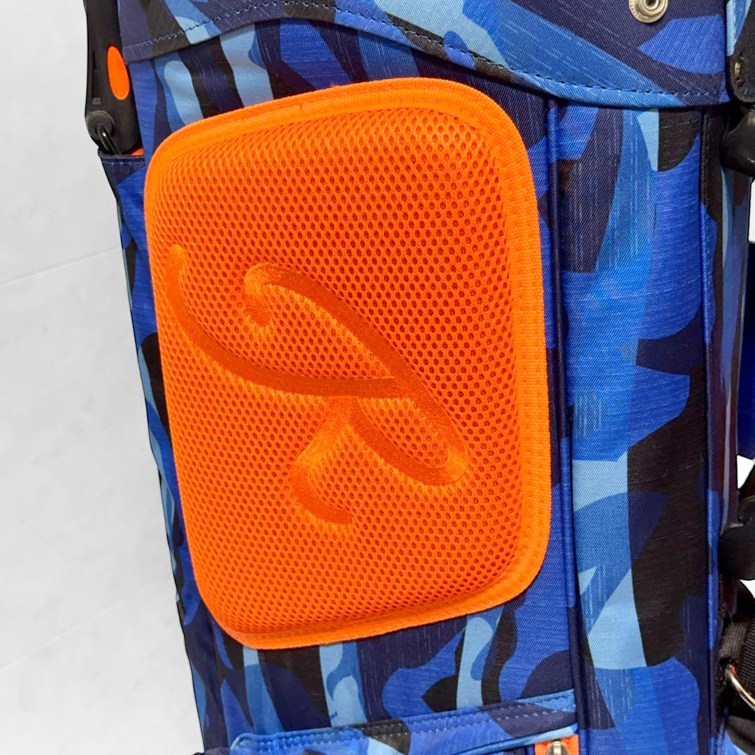 【美品】Riviera キャディバッグ ネイビー/オレンジ 迷彩