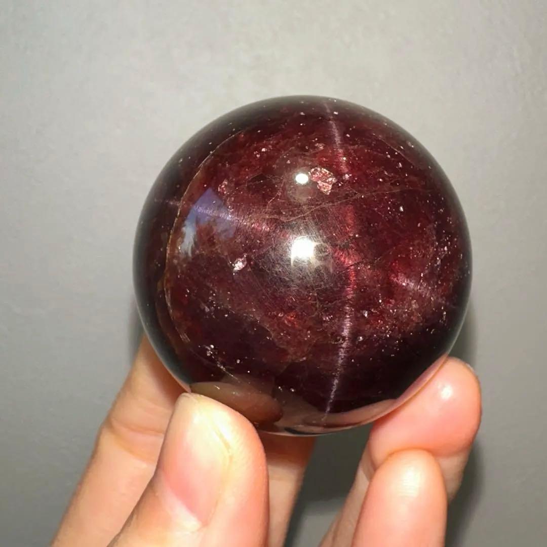 ガーネット　高品質　スフィア　4.3㎝　スターフラッシュ　高級　garnet