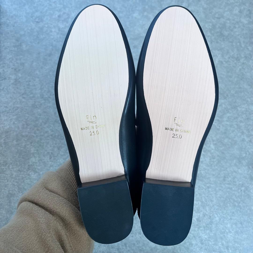 【新品半額】Fin本革ビットローファー25cm黒