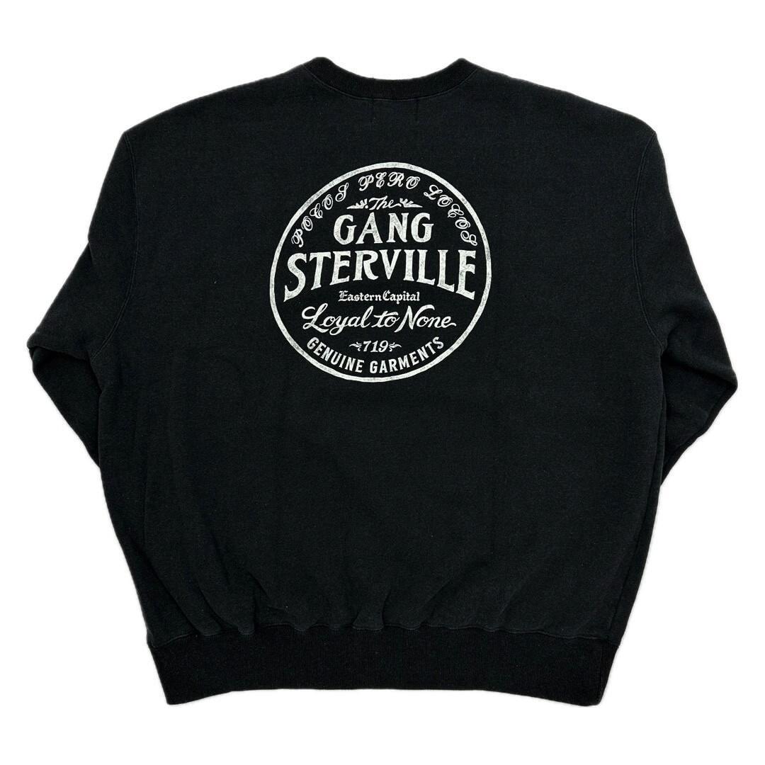 美品タグ付 GANGSTERVILLE ロゴクルーネックスウェット ブラック L