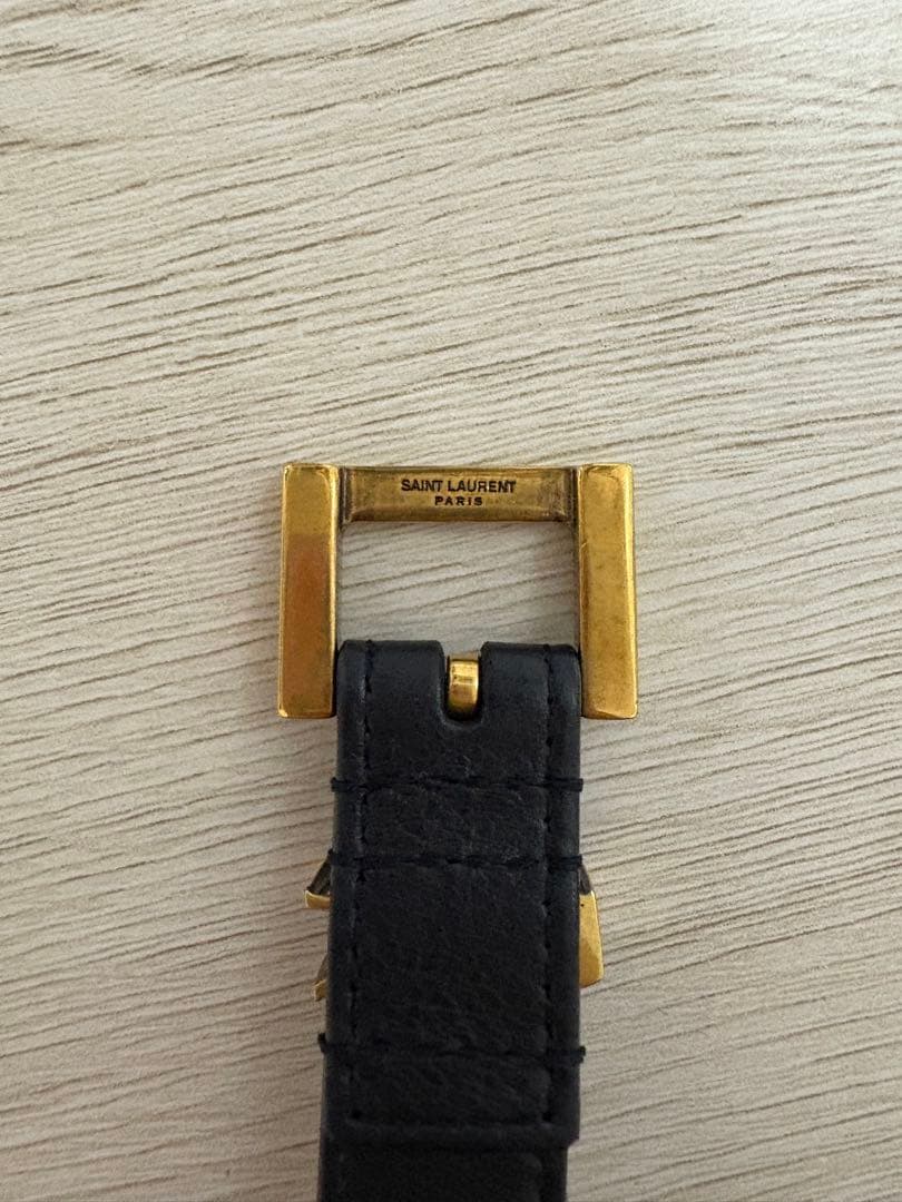 SAINT LAURENT（サンローラン）　ブラックレザーベルト