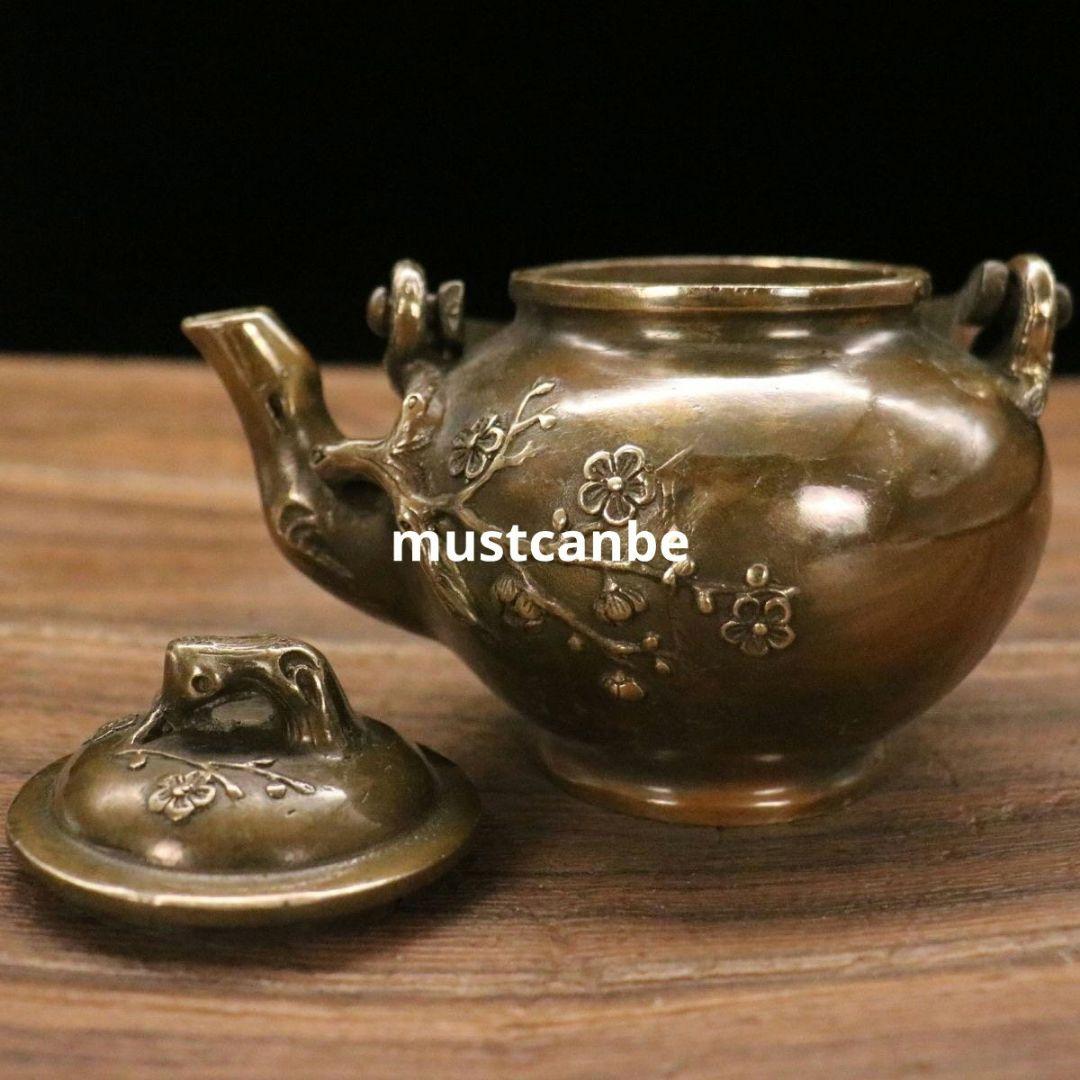 銅器 茶壺 梅花壺 煎茶器 茶道具 装飾品 工芸品 置物