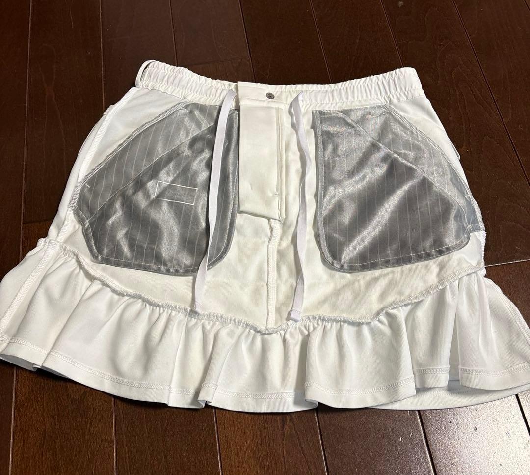 PGGアモッサ×N yメカニカルストレッチタフタホワイトスカートサイズ1