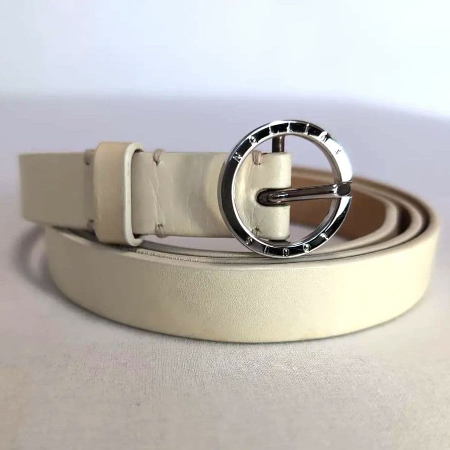 LV サークルロゴ ベルト 白 幅2cm 88cm±5 L相当 ゴルフ向き117