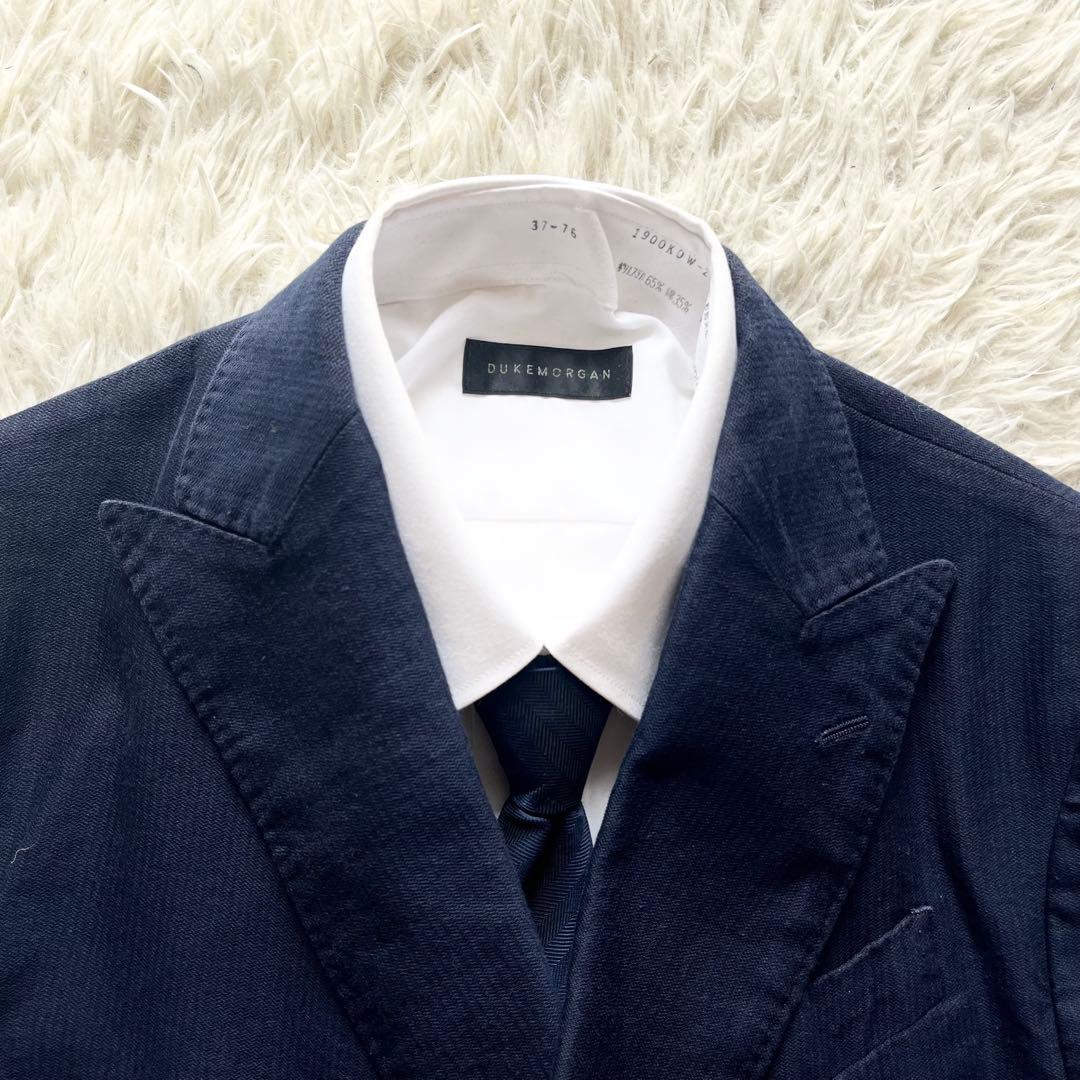 <美品>LARDINI 新ロゴ リネンコットン ダブル 紺ブレザー サイズ44