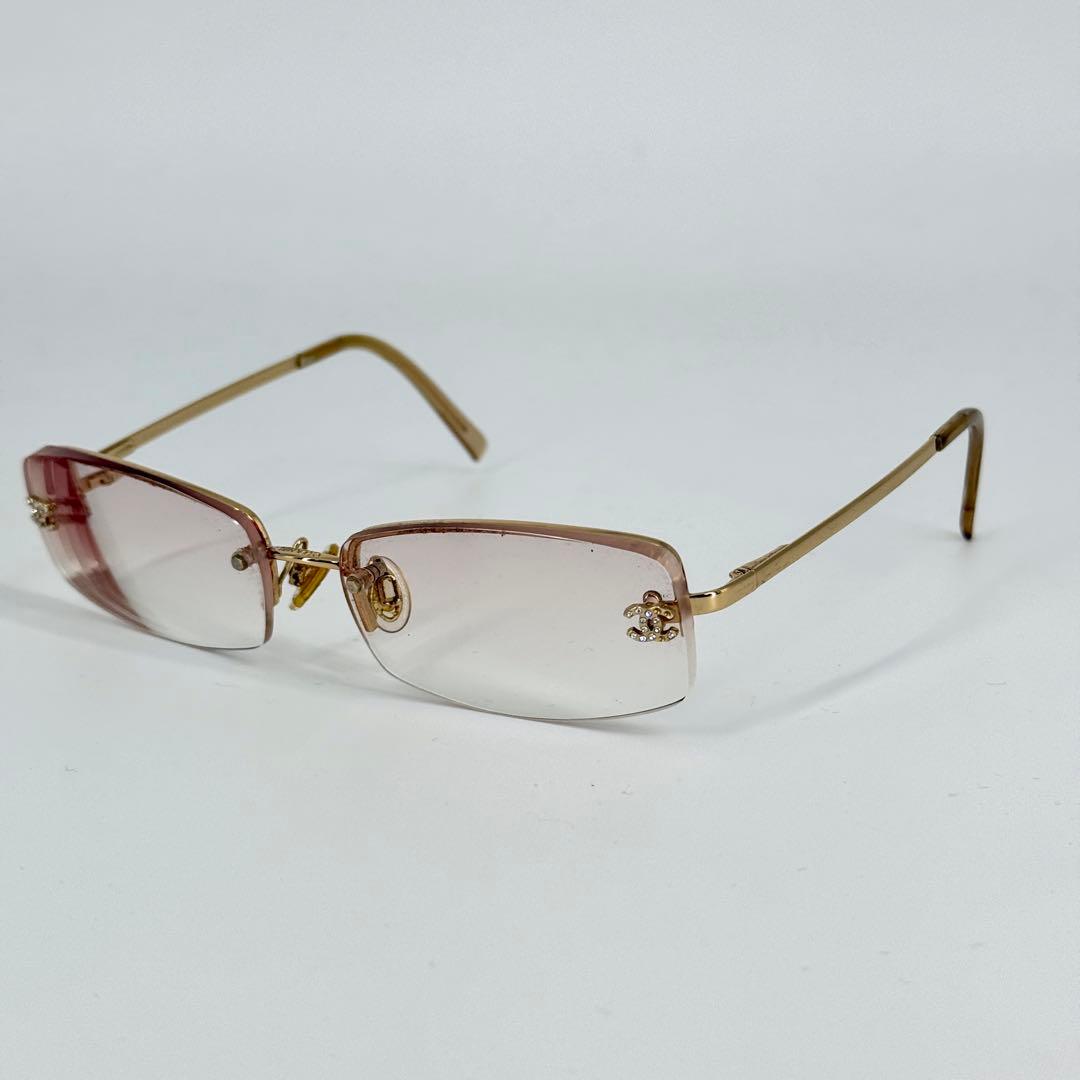 CHANEL サングラス 4093-B リムレス y2k メガネ ゴールド