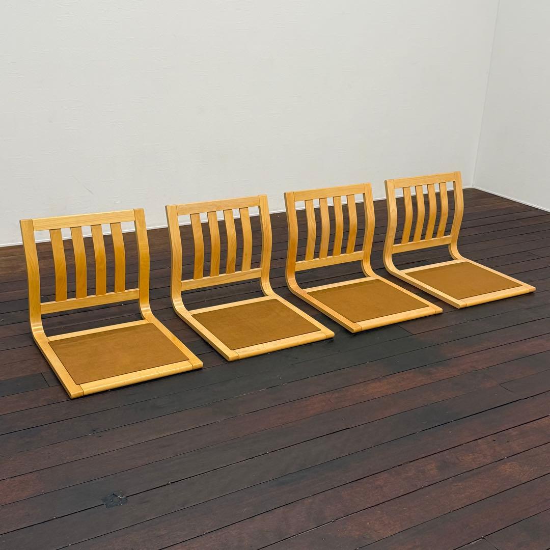 H111C29b カリモク Karimoku 座椅子 4脚セット