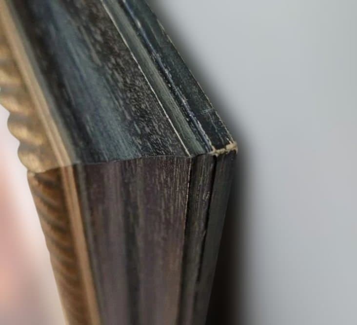 木製額縁 F30号 木製黒金ロープ模様 アクリル板・マット付