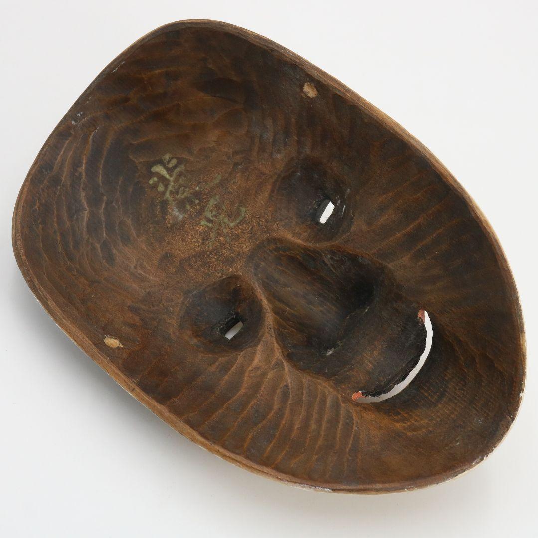 在銘 能面 若女 彩色木彫　AC1019