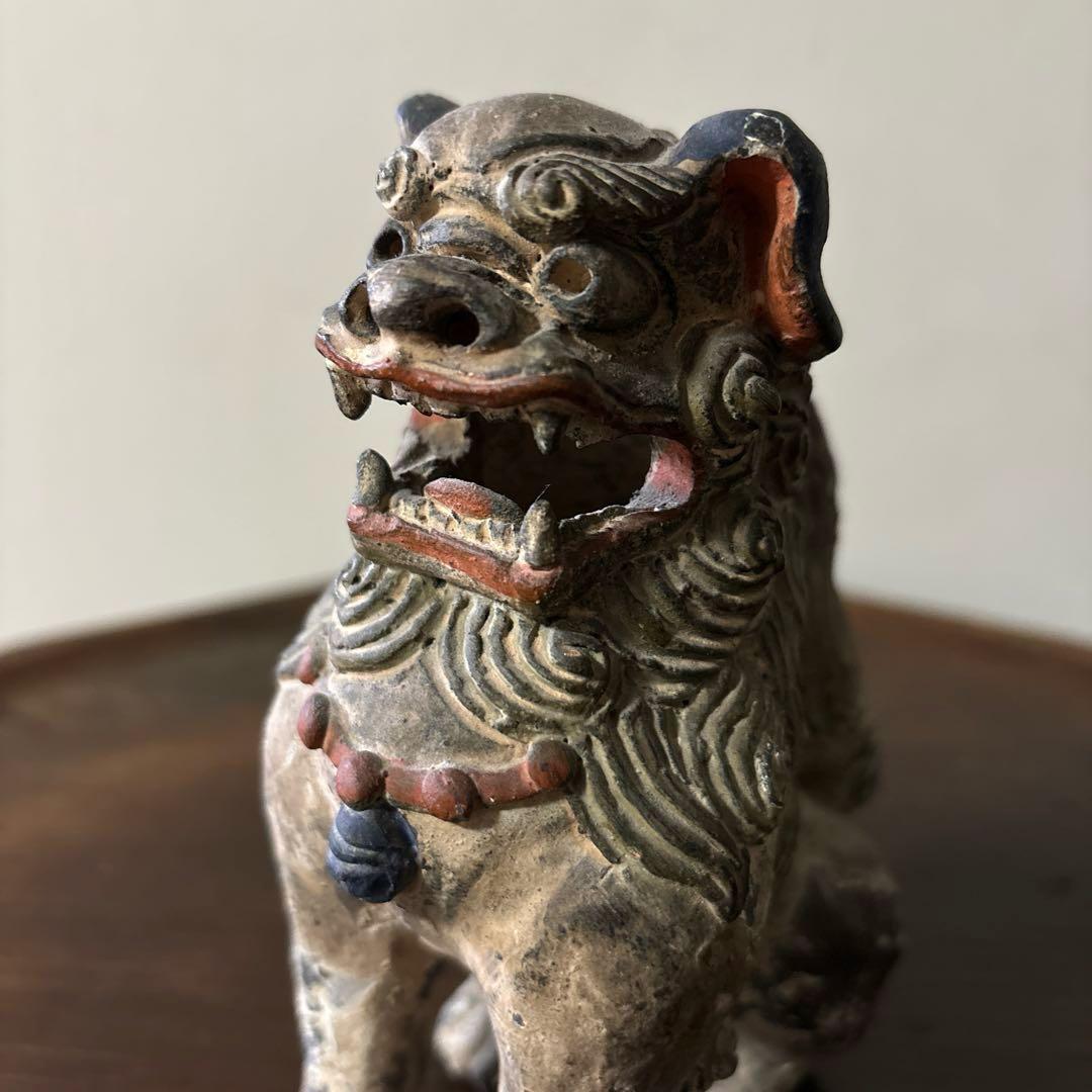 古琉球　壷屋　シーサー　狛犬　アンティーク　骨董信仰　招き猫　福助　古美術　李朝