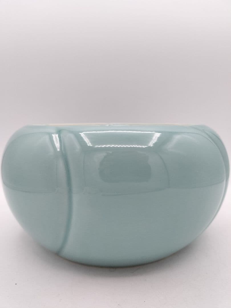 c911 水指 青磁捻梅 桜峰作 木箱 茶道具 古物