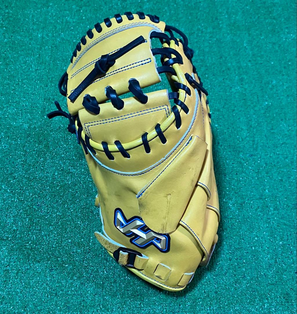 軟式野球 左投 キャッチャーミット ハタケヤマ 捕手 大人 黄色 イエロー