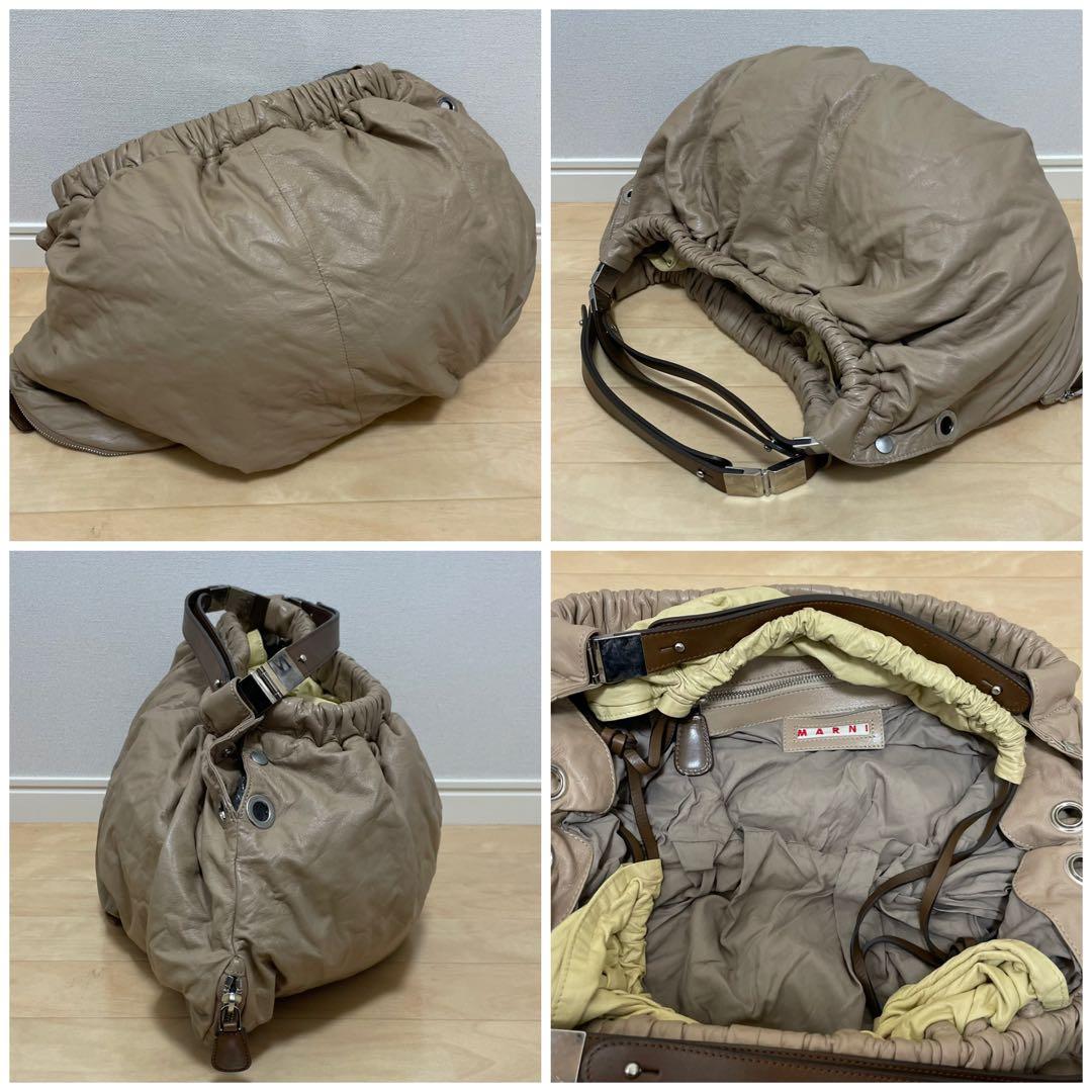 ■MARNI（マルニ）美品 /レザー/ハンドバッグ/ベージュ系