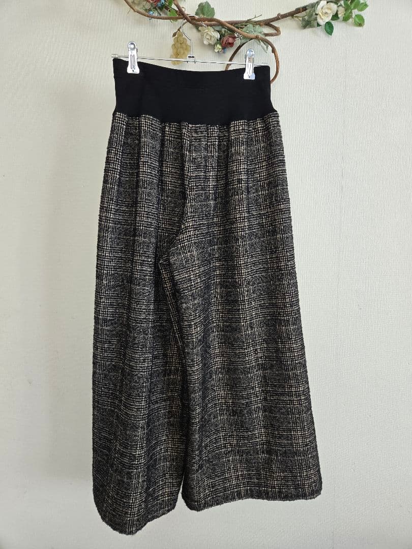 aosoaumei　ビアズリー　ウエストリブループチェックパンツ