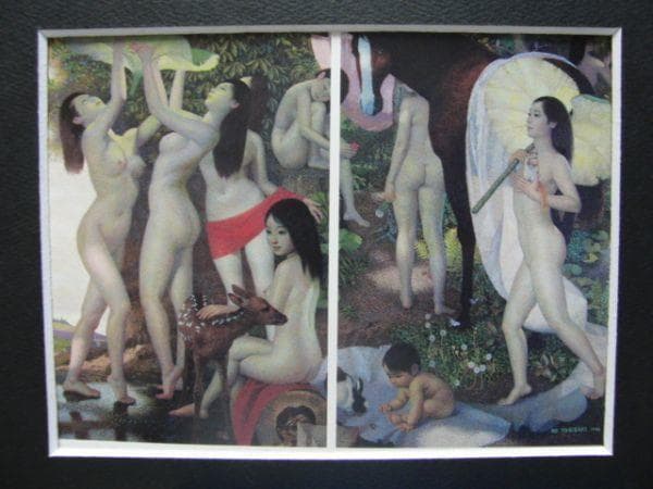 與志崎 朗 【燦瑞兆夏】 希少画集画、状態良好、新品高級額装付