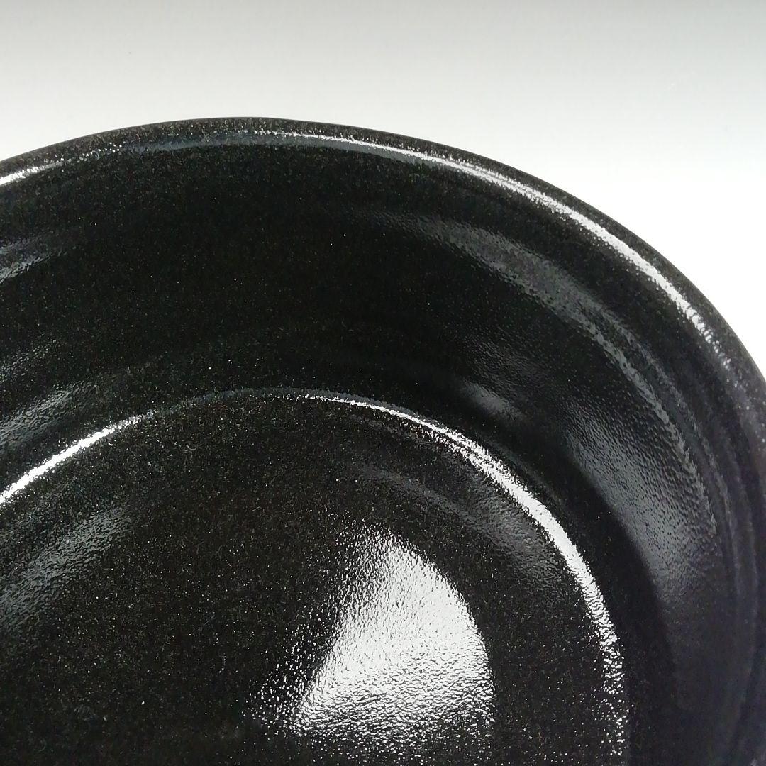Ｓ９７７　茶碗　『柚子黒茶碗』『銘　井華水』『兎月窯　杉浦文泰 作』共箱　茶道具
