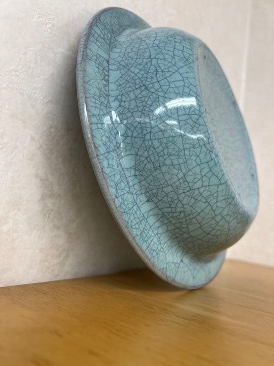 中国宋元官汝窯のお皿　唐物　古美術品　江戸アンティーク骨董コレクション青磁