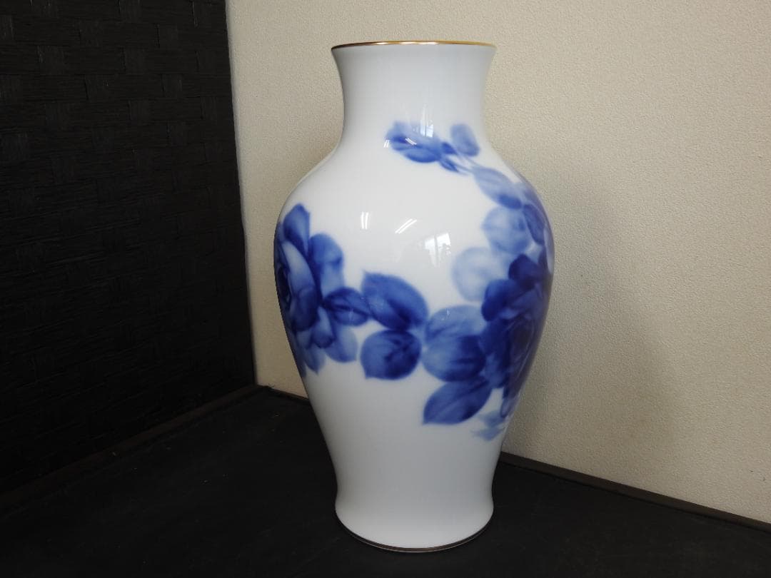 大倉陶園花瓶　未使用　共箱　MA741