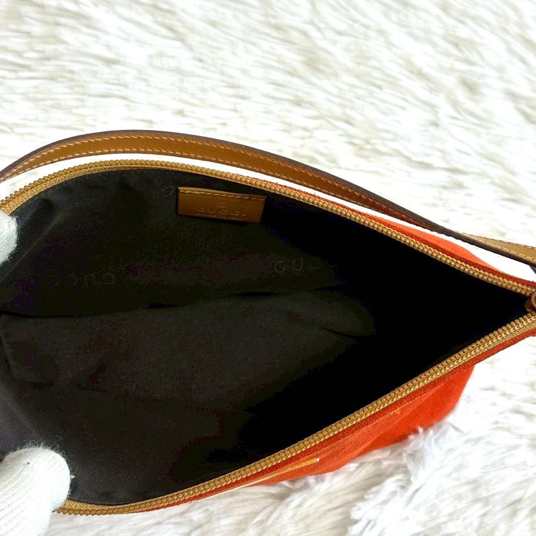 グッチ GGキャンバス アクセサリーポーチ ハンドバッグ ポーチ オレンジ