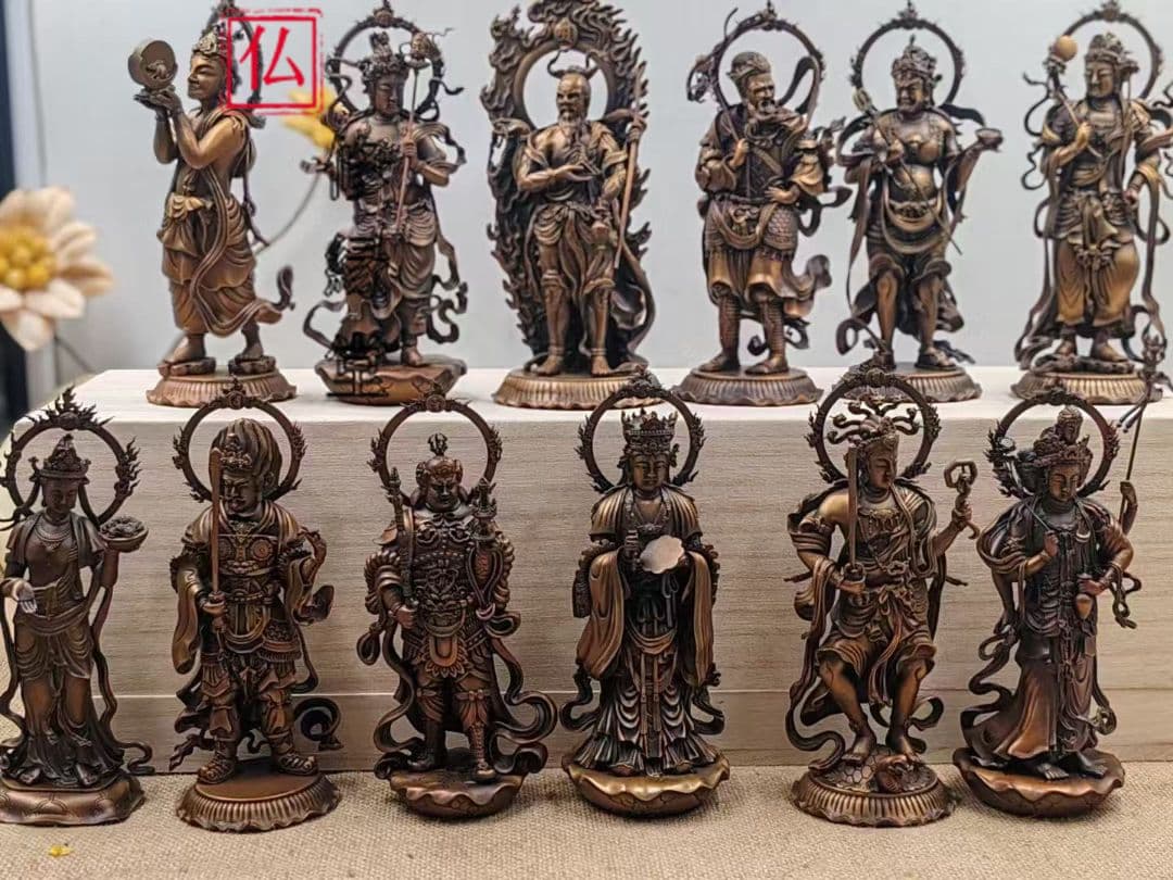 【修縁堂】密教法具 真言宗十二日フルセット 仏像立像 密教法具古美術品