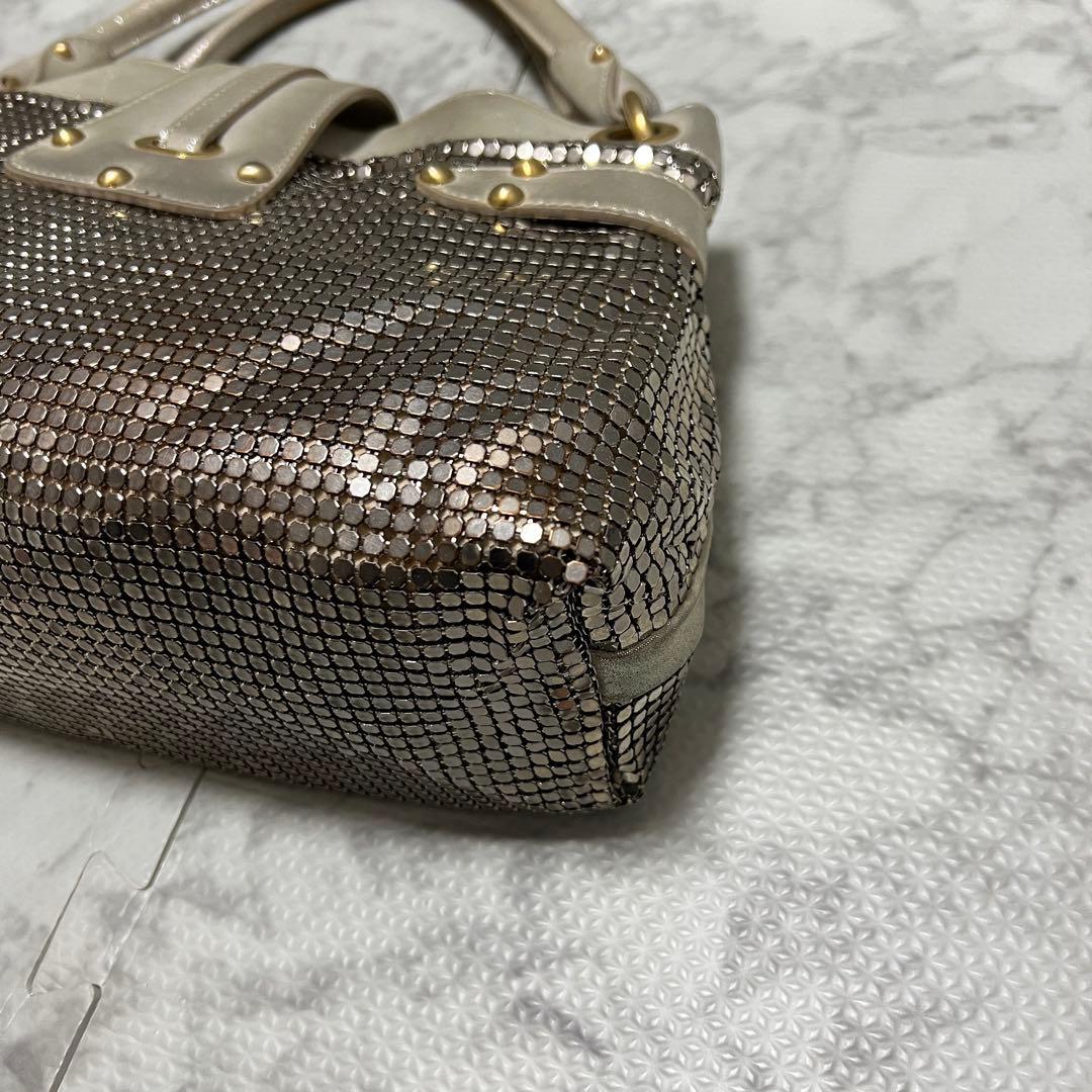 激レア✨ジミーチュウ メタリック メッシュ ハンドバッグ レザー ゴールド