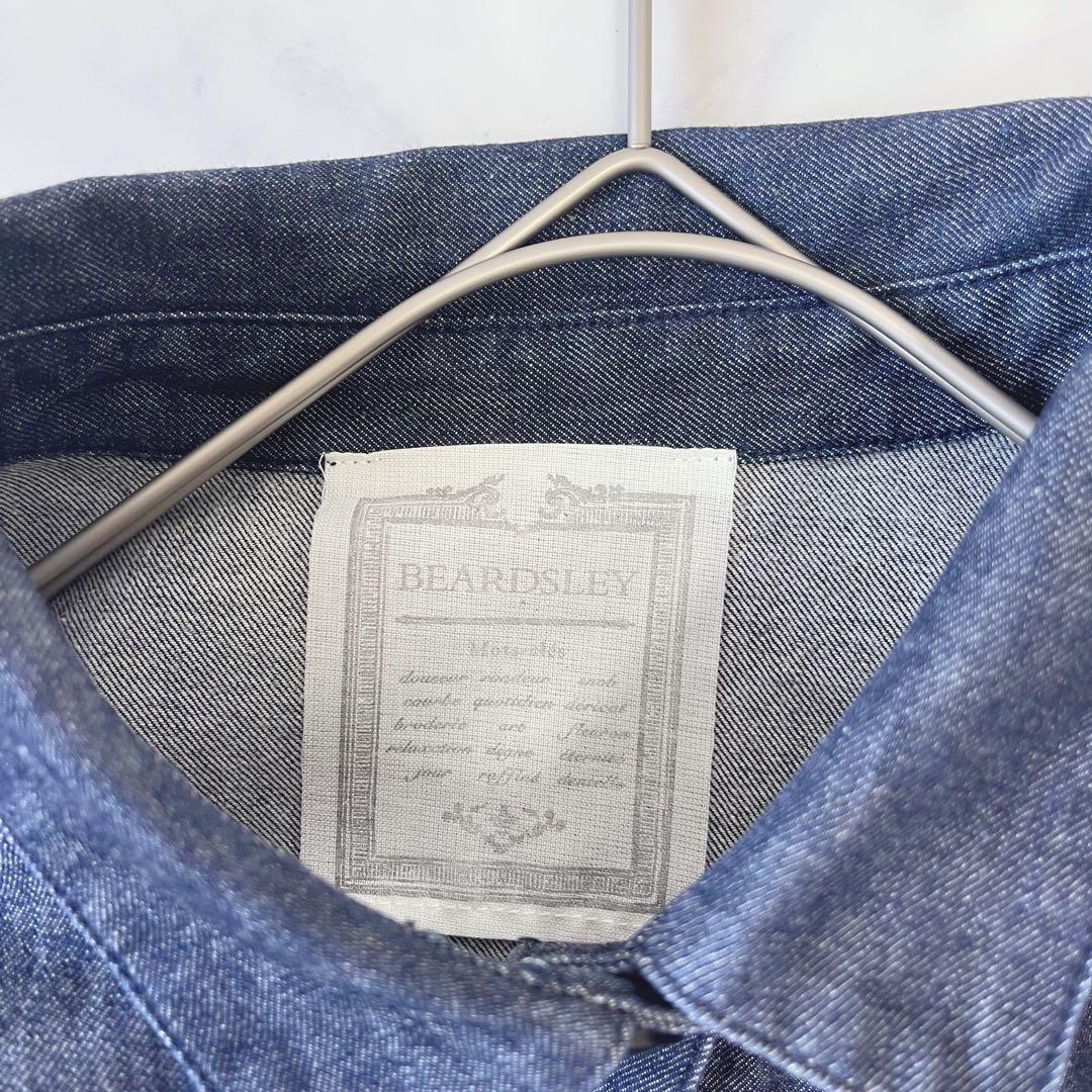 【美品】BEARDSLEYデニム フリル ティアード ブラウス インディゴ