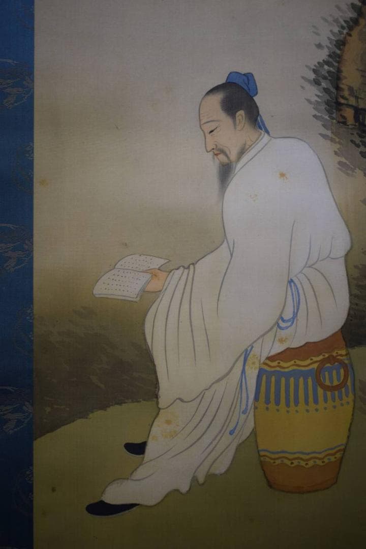 不詳/作者不詳/春景高士人物図/布袋屋掛軸HE-375