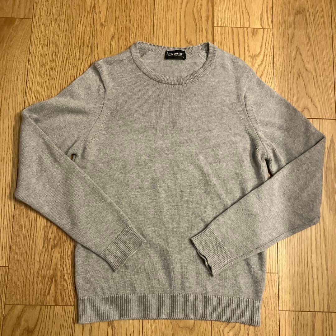 JOHN SMEDLEY シーアイランドコットン ニット グレー S