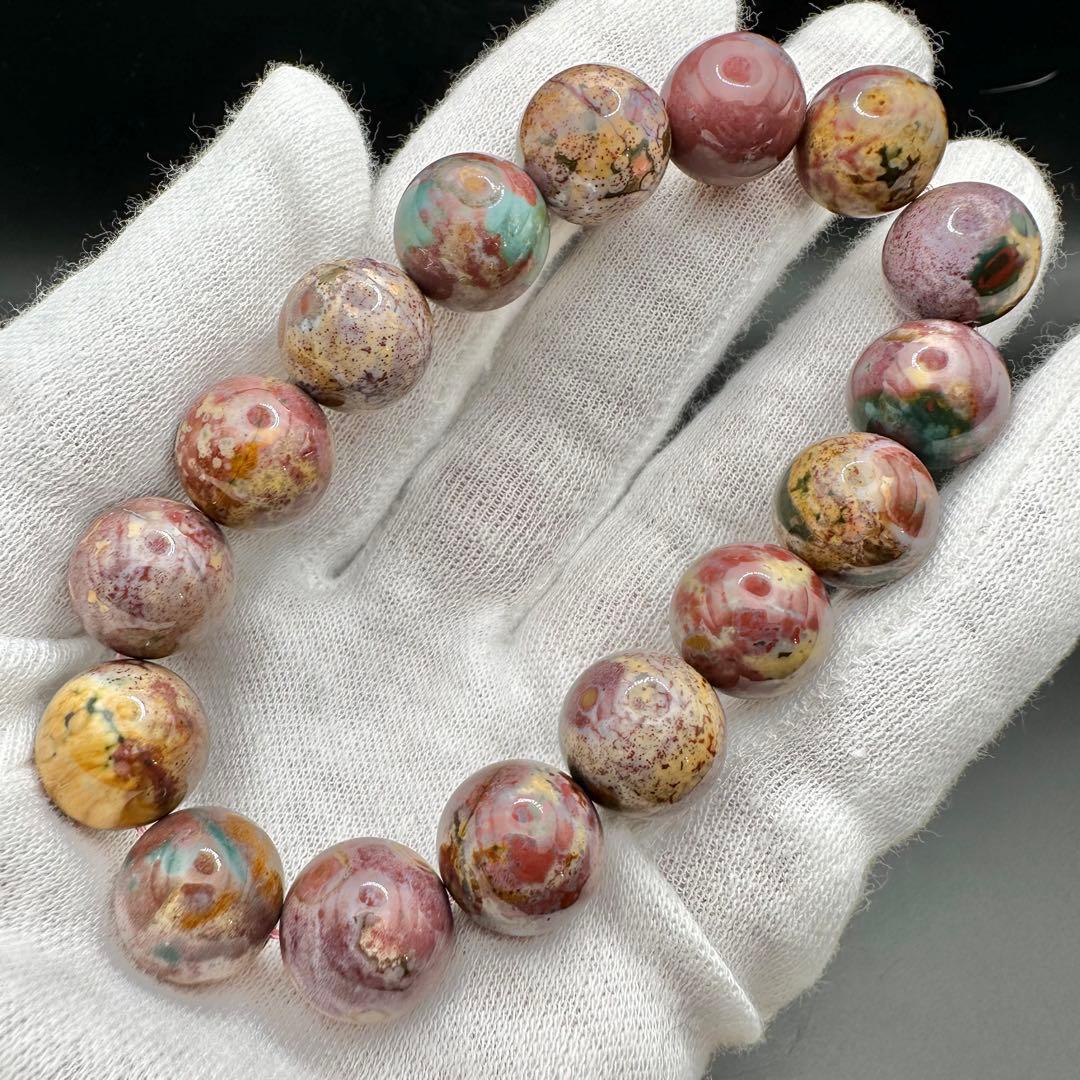 自然が創った芸術！！　オーシャンジャスパー　ブレスレット　③ピンク系