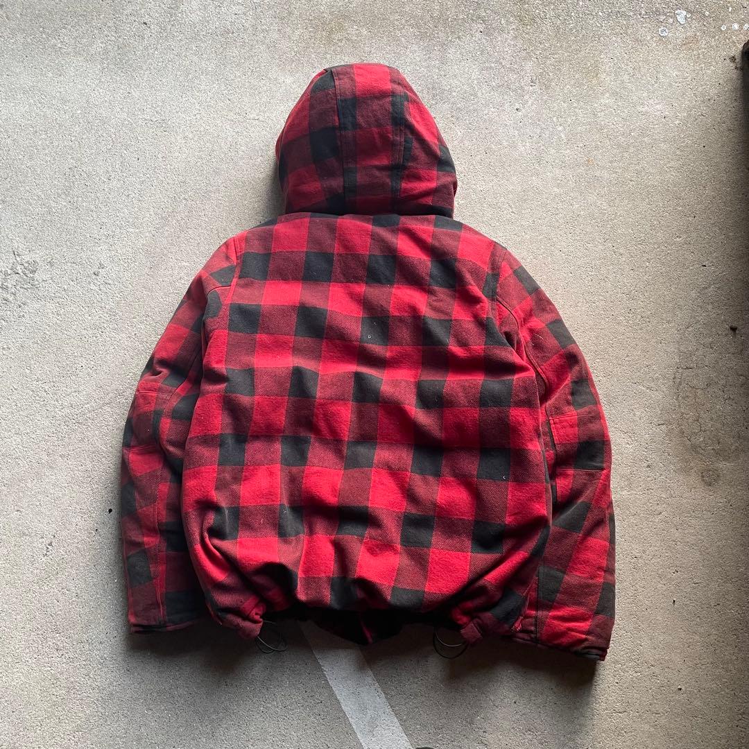 WOOLRICH ダウンジャケット 短丈 チェック 赤 Y2K 肉厚 古着