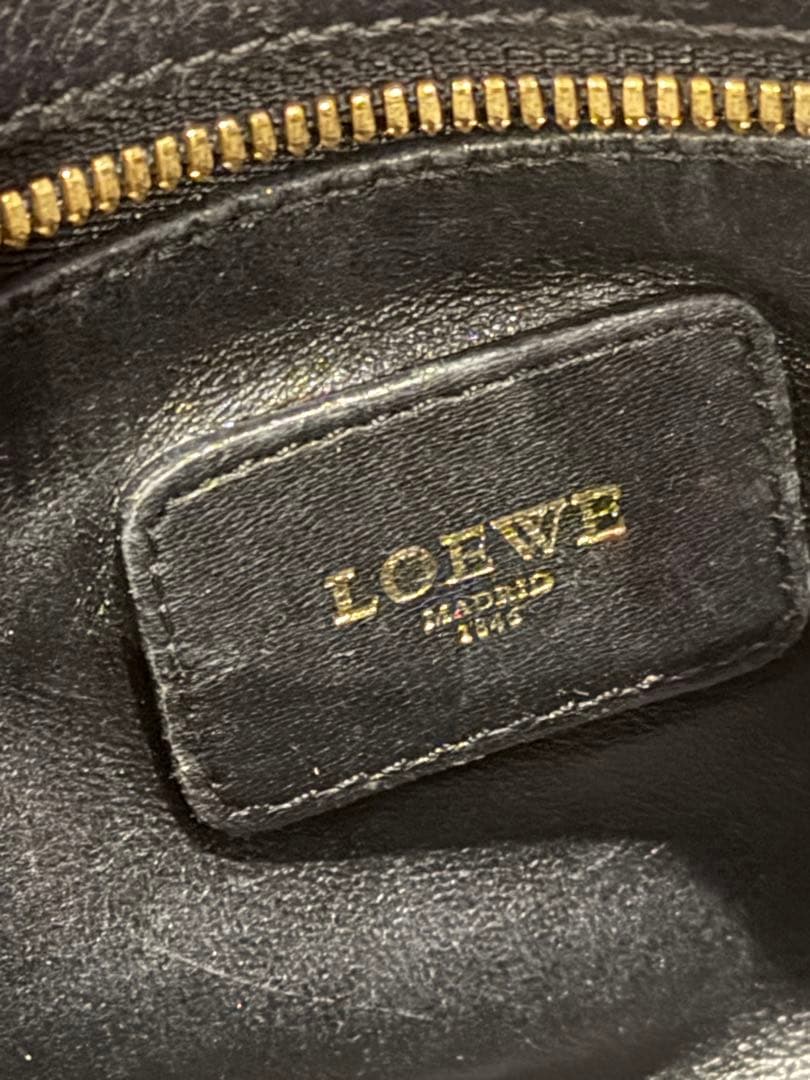 LOEWE アマソナ28 黒ブラック美品鑑定済み中古ボストンゴールドロエベ